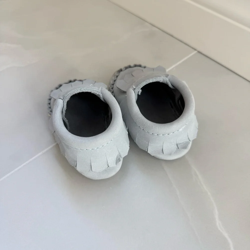 Polo by Ralph Lauren Light Gray Kids Moccasins